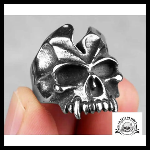 Bague Tête de Mort Casque Guerrier