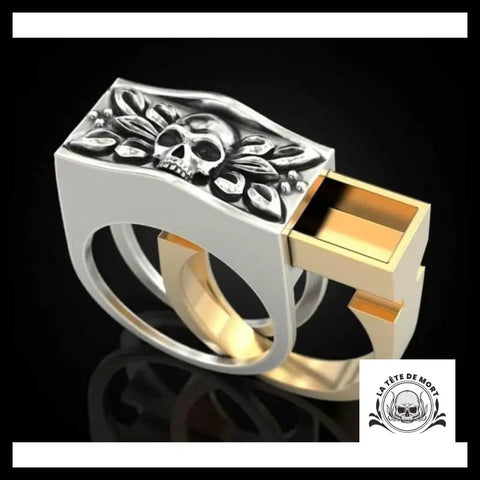 Bague Tête de Mort Cercueil Secret