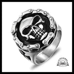 Bague Tête de Mort Chaine