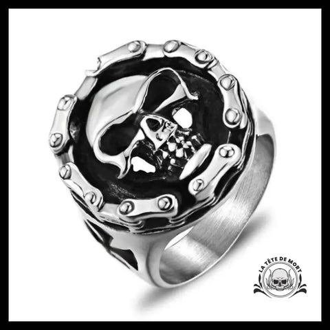 Bague Tête de Mort Chaine