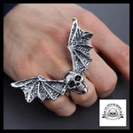Bague Tête de Mort Chauve Souris (Acier)