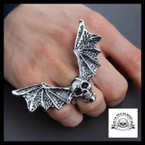 Bague Tête de Mort Chauve Souris (Acier)