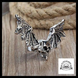 Bague Tête de Mort Chauve Souris (Acier)