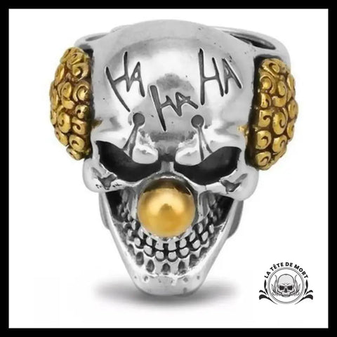 Bague Tête de Mort Clown (Acier)