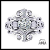 Bague Tête de Mort Cœur Crâne