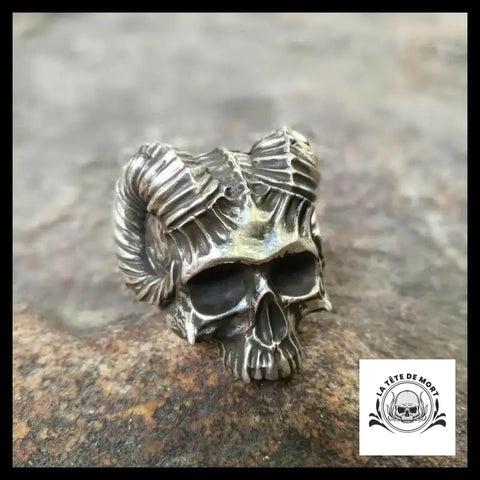 Bague Tête de Mort Cornes Du Diable