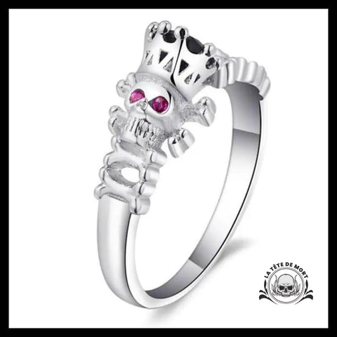 Bague Tête de Mort Couronne (Acier)