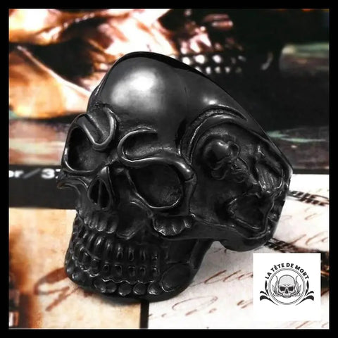 Bague Tête de Mort Crâne Noir