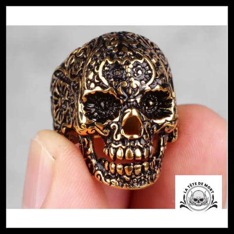 Bague Tête de Mort Crâne Or