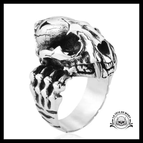 Bague Tête de Mort Crâne Tigre