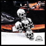 Bague Tête de Mort Crânes en Croix