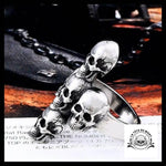 Bague Tête de Mort Crânes en Croix