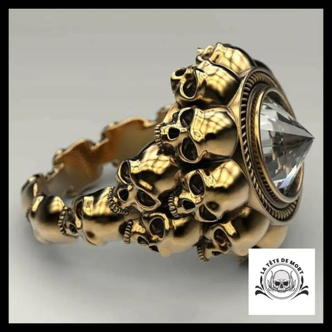 Bague Tête de Mort Crânes Empilés