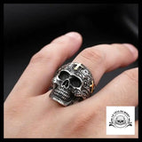 Bague Tête de Mort Croix (Acier)
