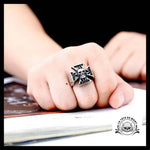 Bague Tête de Mort Croix Des Templiers