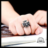 Bague Tête de Mort Croix Des Templiers