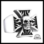 Bague Tête de Mort Croix Des Templiers