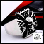 Bague Tête de Mort Croix Des Templiers