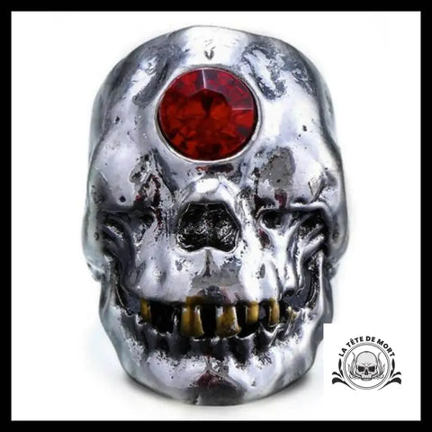 Bague Tête de Mort Diamant (Acier)