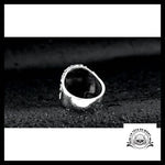 Bague Tête de Mort Fleurie (Acier)
