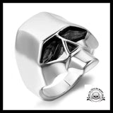 Bague Tête de Mort Géométrique (Acier)