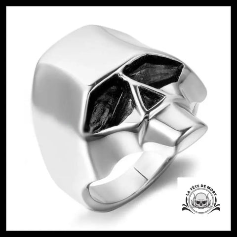 Bague Tête de Mort Géométrique (Acier)