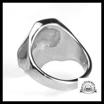 Bague Tête de Mort Géométrique (Acier)