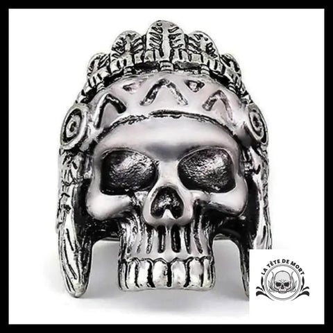 Bague Tête de Mort Indien (Acier)