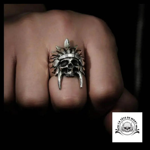 Bague Tête de Mort Indien Tribale