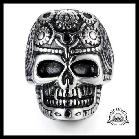 Bague Tête de Mort Mexicaine Femme (Acier)