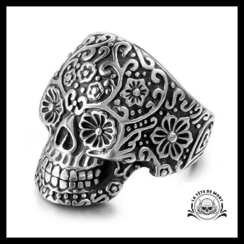 Bague Tête de Mort Mexicaine Homme (Acier)