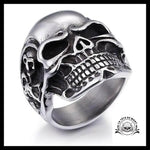 Bague Tête de Mort Motard (Acier)