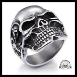 Bague Tête de Mort Motard (Acier)