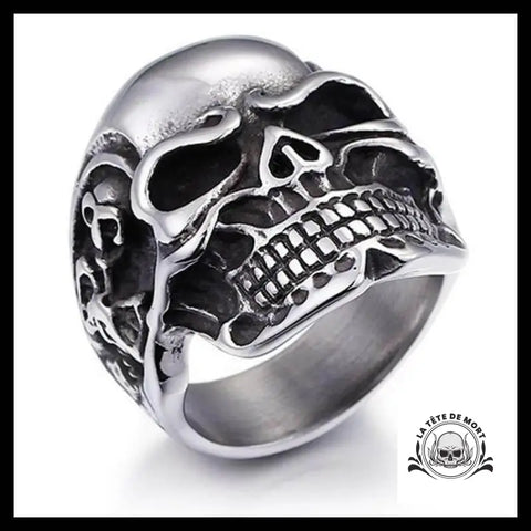Bague Tête de Mort Motard (Acier)