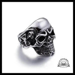 Bague Tête de Mort Motard (Acier)