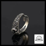 Bague Tête de Mort Ornementée en Argent