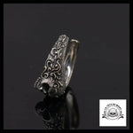 Bague Tête de Mort Ornementée en Argent
