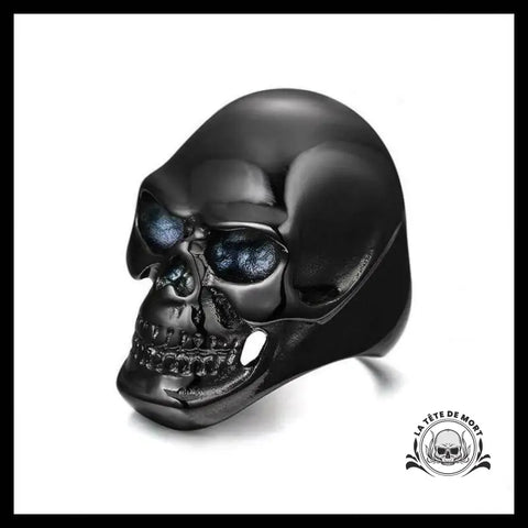 Bague Tête de Mort Pierre Noire