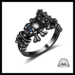 Bague Tête de Mort Pierre Précieuse Bleue
