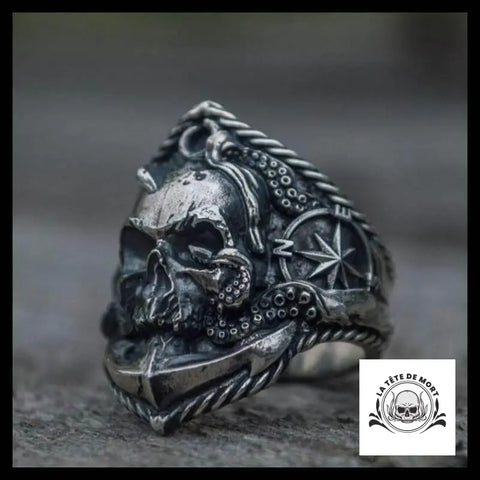Bague Tête de Mort Pieuvre Géante