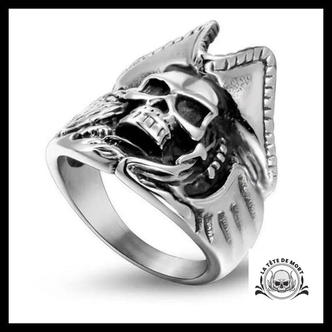 Bague Tête de Mort Pirate (Acier)