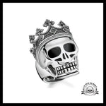 Bague Tête de Mort Roi En Argent