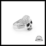 Bague Tête de Mort Rose (Acier)