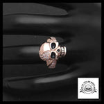 Bague Tête de Mort Rose (Acier)