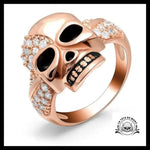 Bague Tête de Mort Rose (Acier)