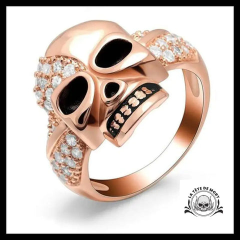 Bague Tête de Mort Rose (Acier)