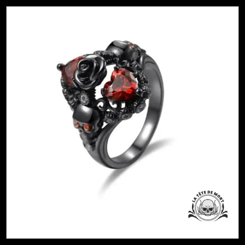 Bague Tête de Mort Rubis