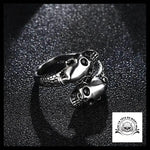 Bague Tête de Mort Serpent Argent