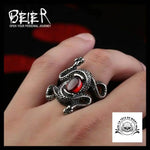 Bague Tête de Mort Serpent Corail
