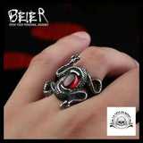 Bague Tête de Mort Serpent Corail